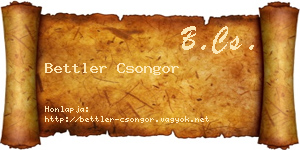 Bettler Csongor névjegykártya